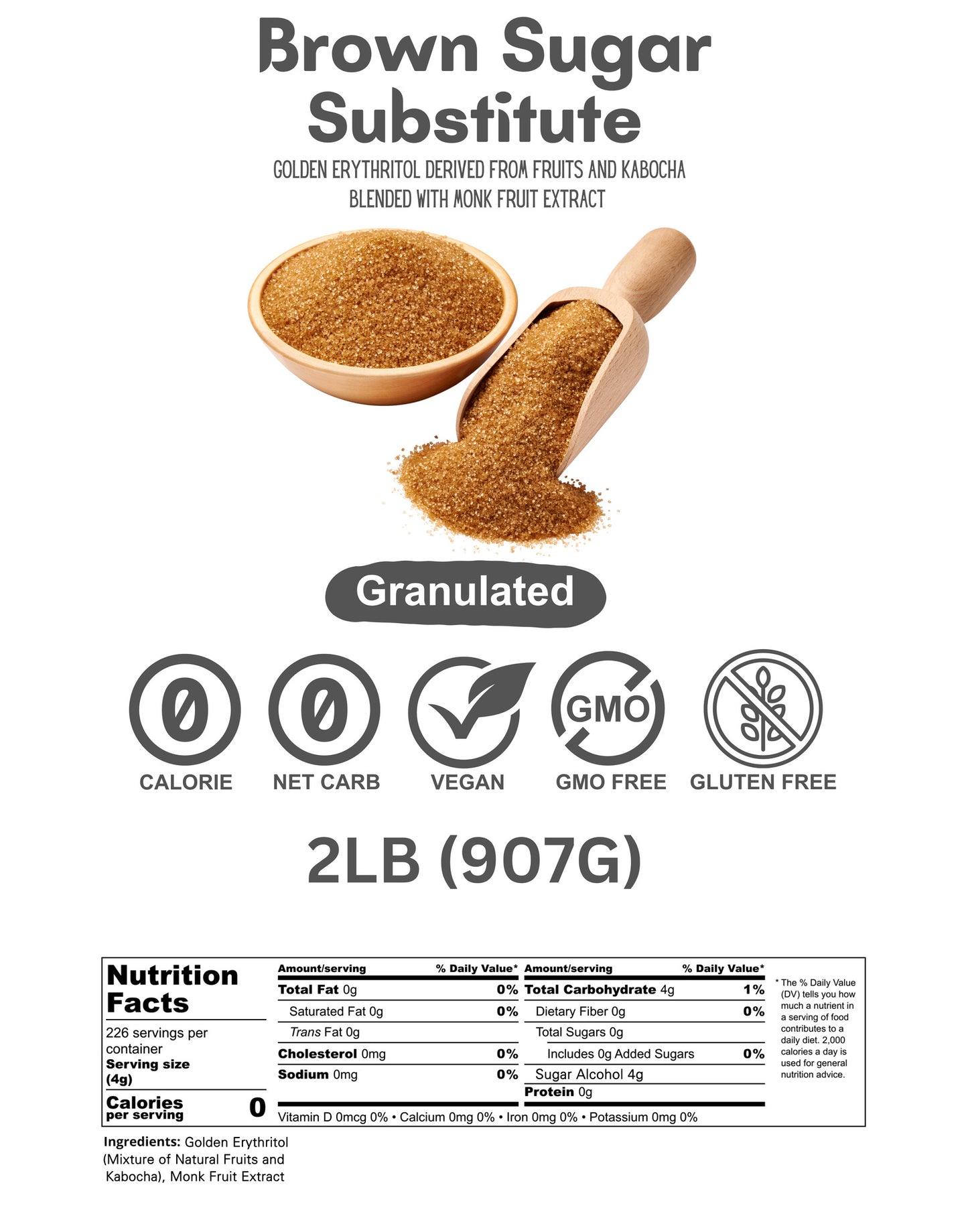 2 LBS Brown Sugar Substitute