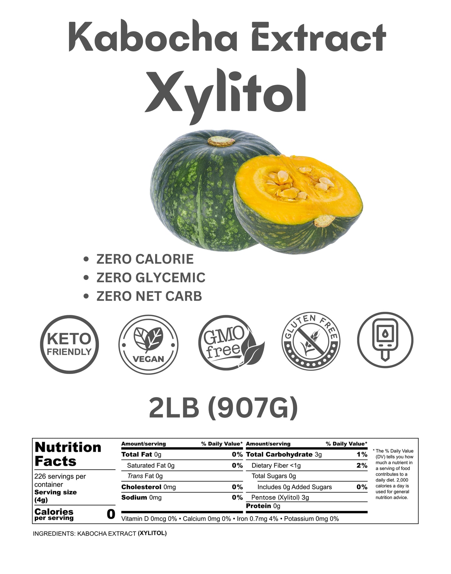 2 LBS Kabocha Extract Xylitol